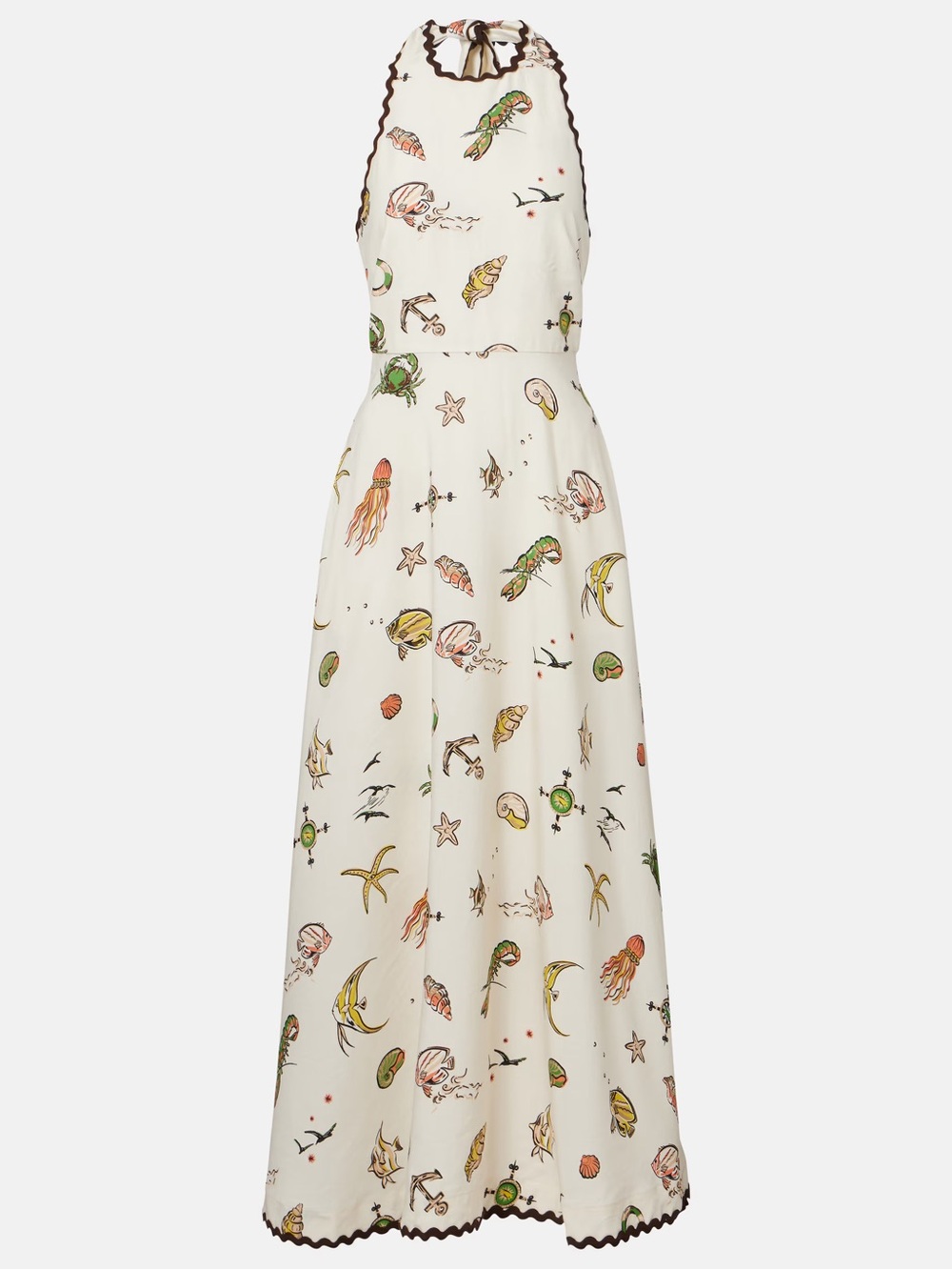 NEW: Alémais Neptune printed halterneck maxi dress - US 6